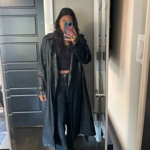 Noize leather trench coat